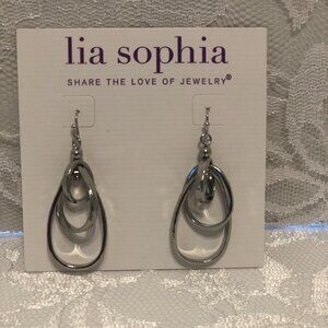 Lia Sophia Silver tone dangle Earrings